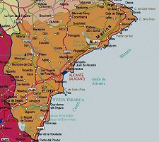 Alicante in Spain Map