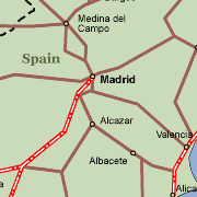 Spoorwegkaarten van Spanje