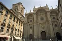 About Granada: Granada's cathedral as seen from Plaza Pasiegas