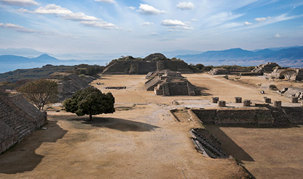 Monte Alban ruins in Oaxaca, Mexico
