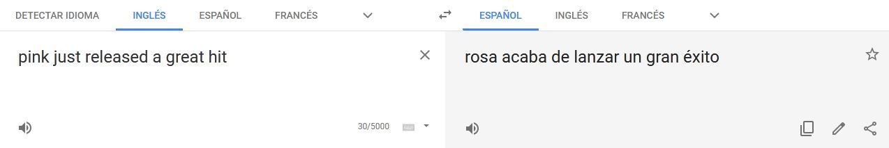 Google Translate fails in Spanish with proper nouns