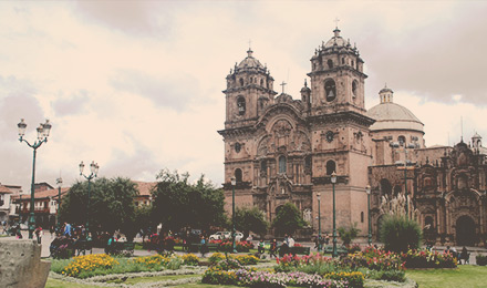 Het plein de Armas in Cuzco Het grote en centrale plein de Armas in Cuzco