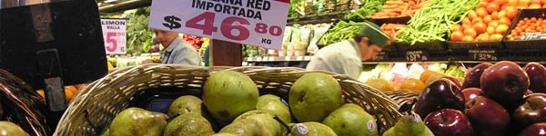 Travelling in Spain and Latin America Buying vegetables on the market