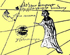 Saint Brendan blesses his island near the Canaries