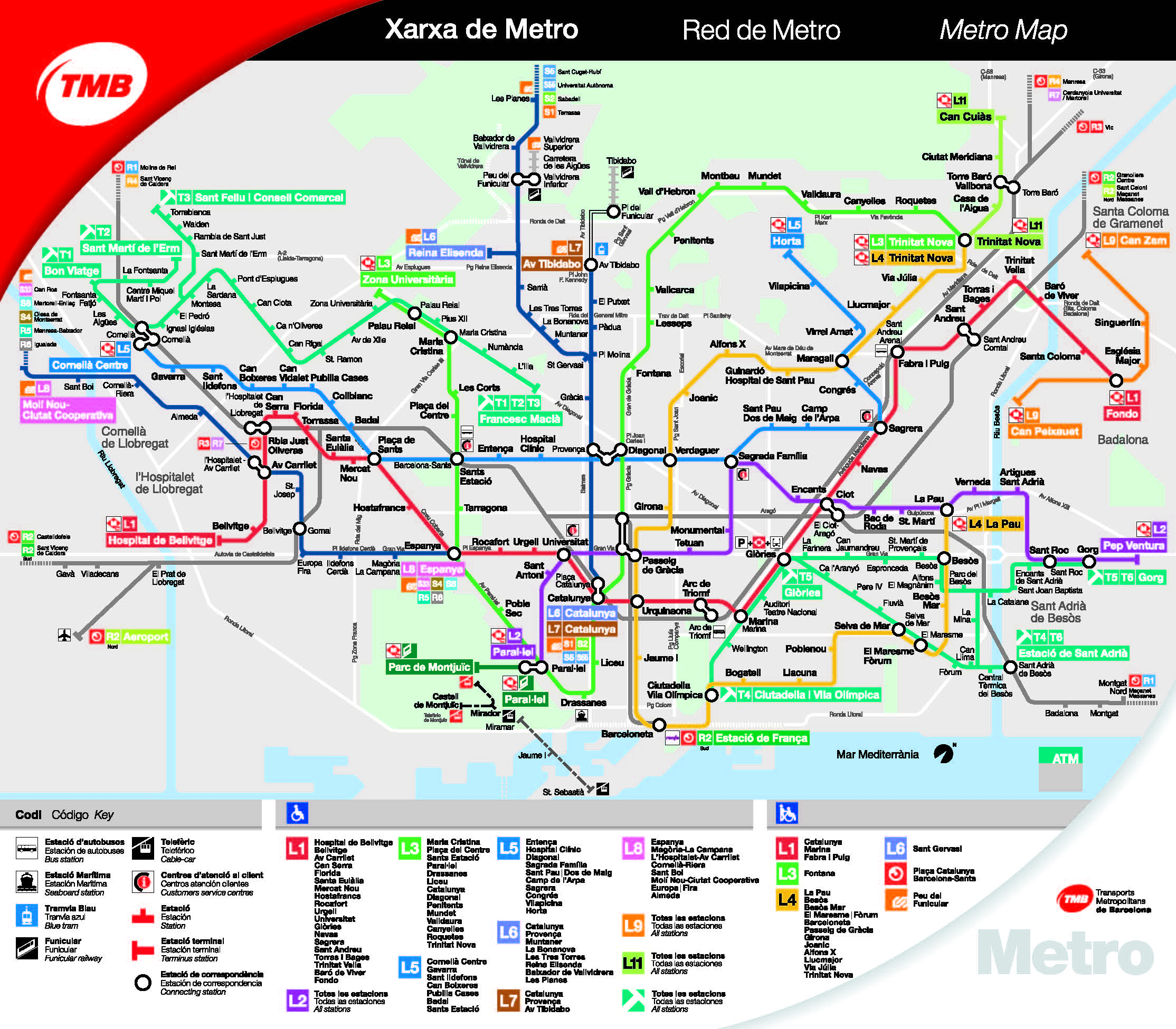 Barcelona City Maps - Metro, bus, train, airport & taxis Information