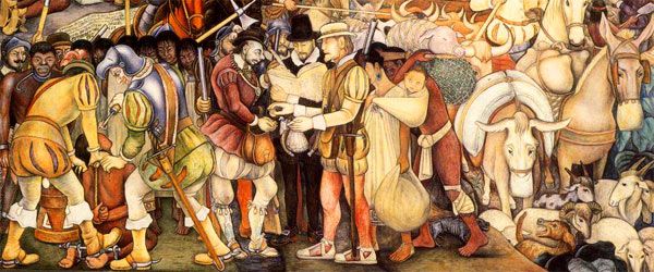 Scena della conquista del Messico Diego Rivera: Scena della conquista del Messico